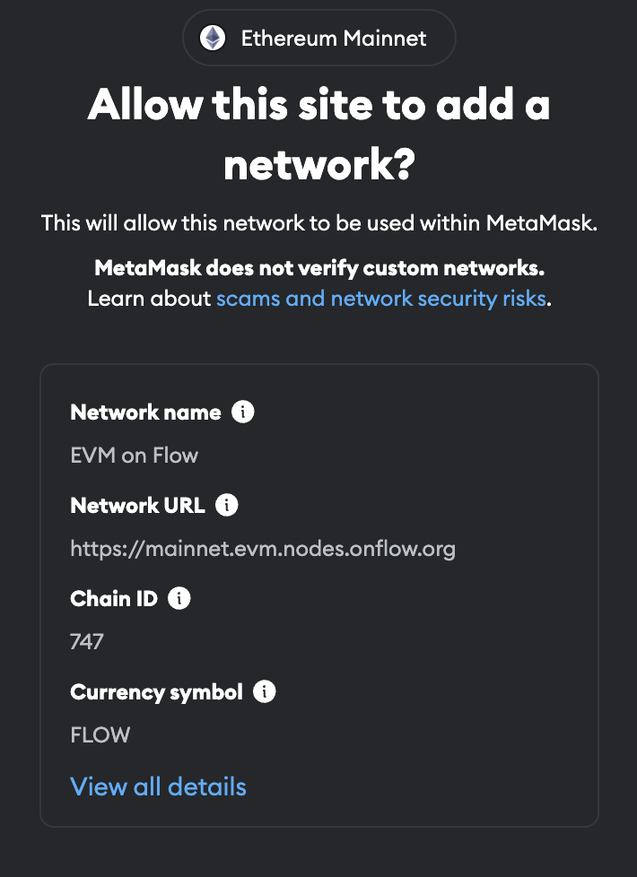 Metamask Network